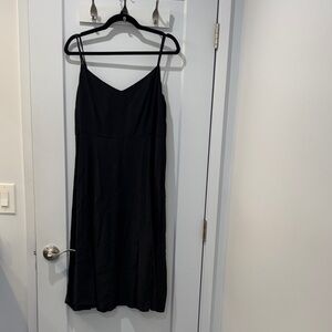 Uniqlo Black Midi Dress with Spaghetti Straps